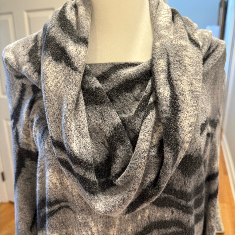Catherine Malandrino Zebra Cowl Neck Sweater Dress - Picture 10 of 13